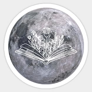 Moon of Books Sticker